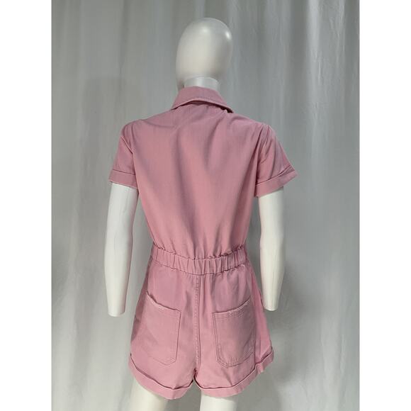 Show Me Your Mumu 'Cannon' Pink Twill Romper Size M - Picture 3 of 5